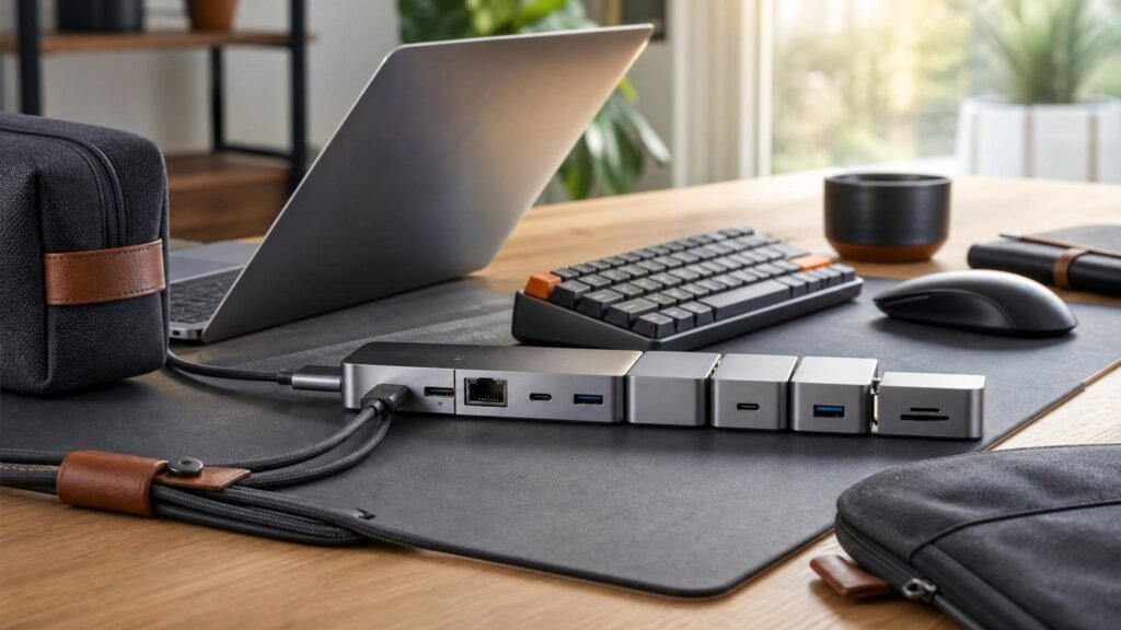 OrbitDock 7-in-1: The Modular USB-C Hub Built for Desk Nomads
