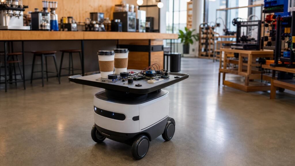 RoboTray: A Small Delivery Robot for Offices, Cafes, and Maker Spaces
